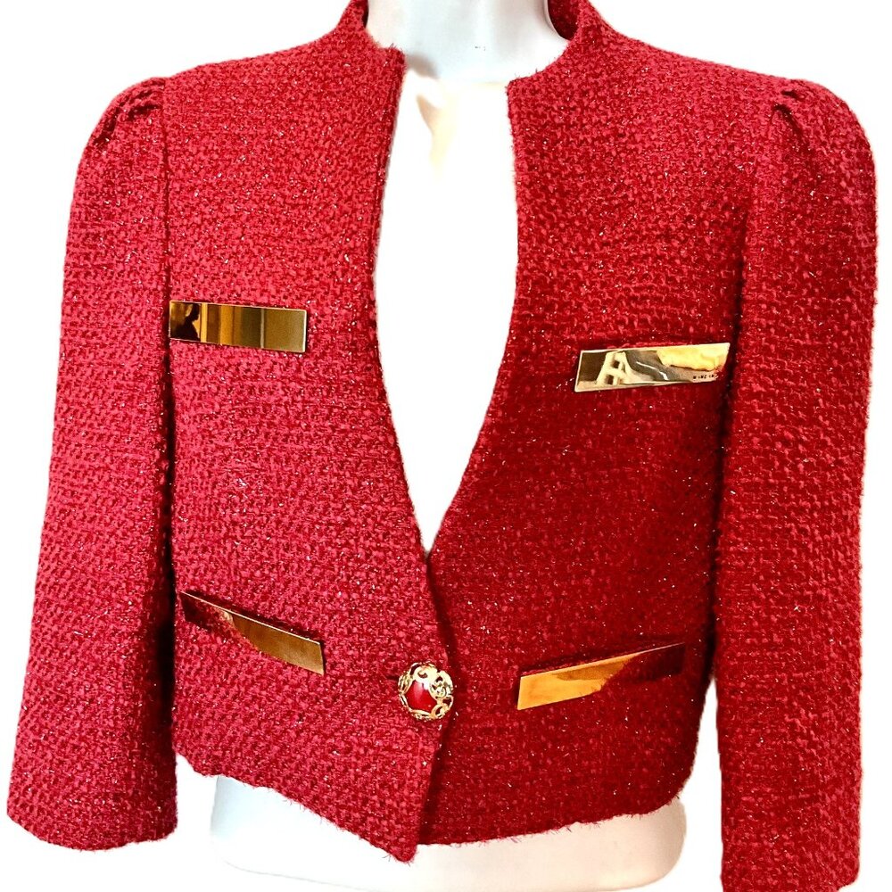 MANGANO Luxury Boucle Tweed Jacket -Size TG 44